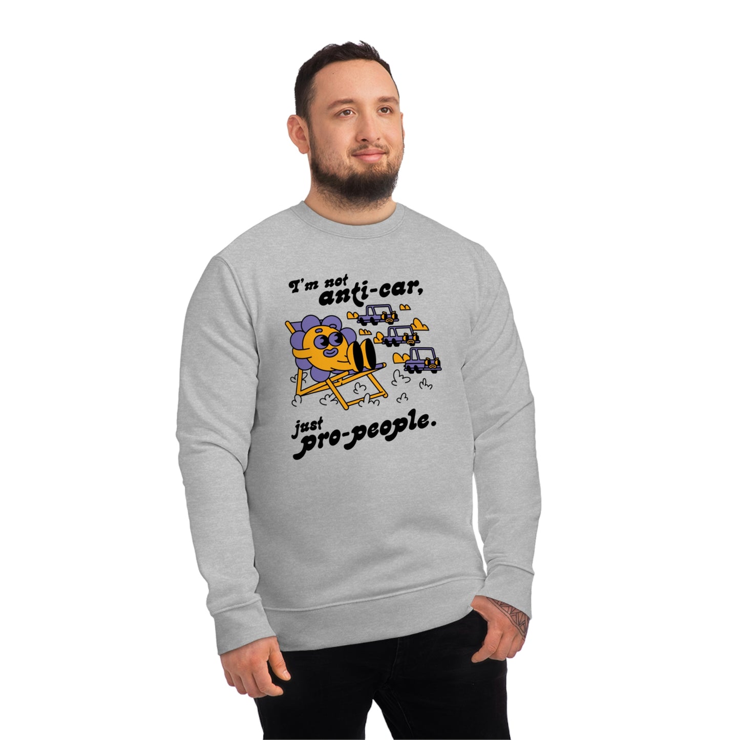 Bolt Spring Merch Unisex Sweatshirt - I am not anti-car, just pro-people