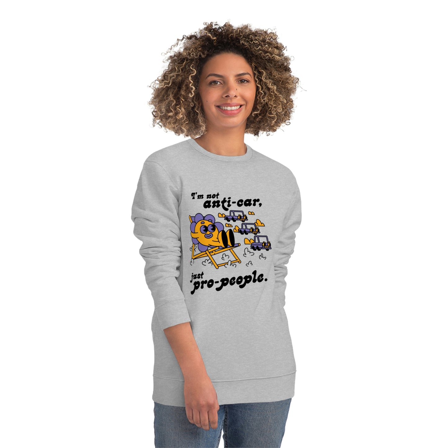 Bolt Spring Merch Unisex Sweatshirt - I am not anti-car, just pro-people